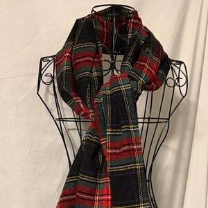 Soft Ralph Lauren Plaid Scarf in Red, Navy, & Green.